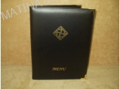 Leather Menu Cover With Inside Decorative Screws